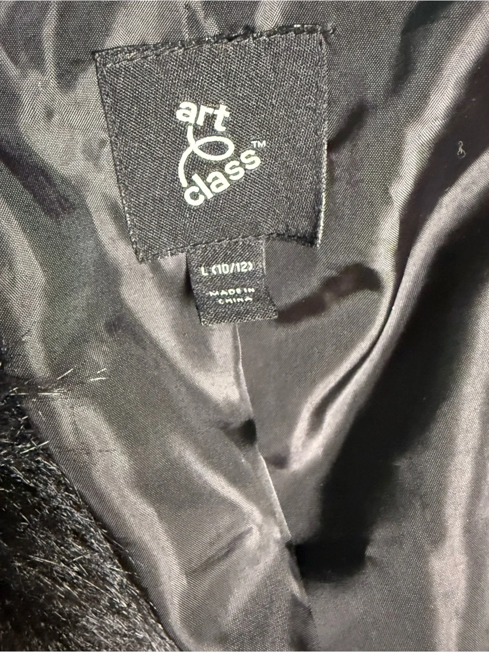 Black Faux Fur Kids Jacket